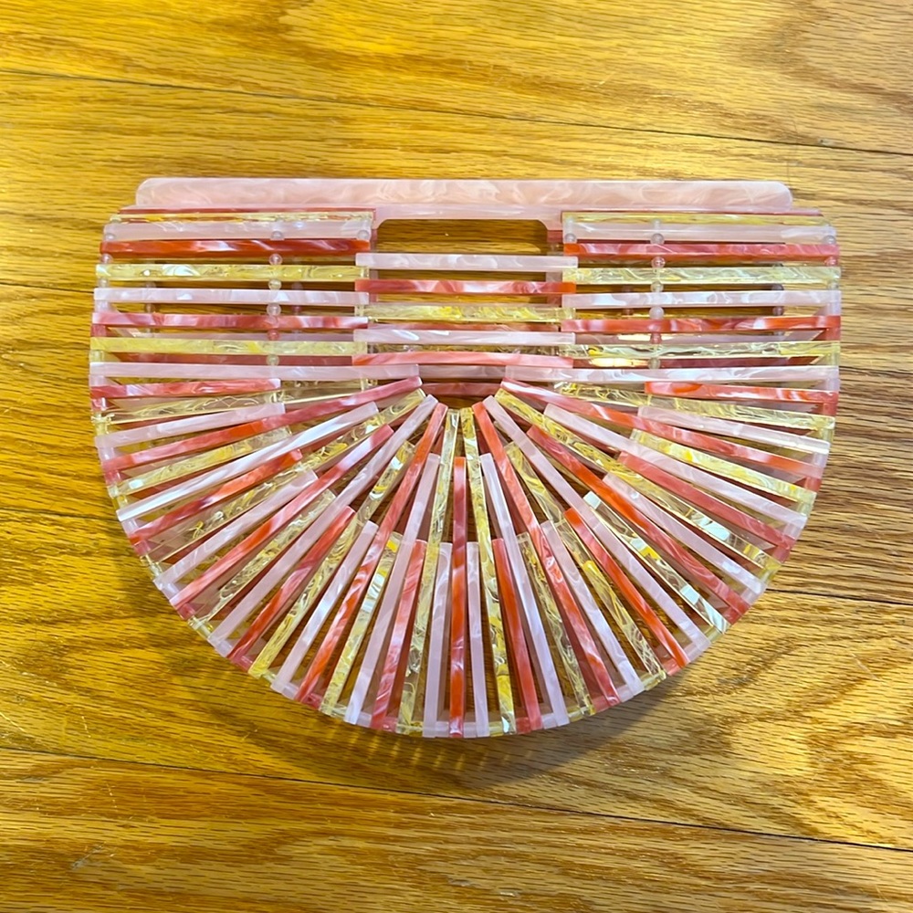 cult gaia Pink and Gold Ark Acrylic Clutch